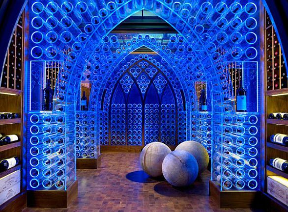 amazing-wine-cellar-with-blue-LED-lighting